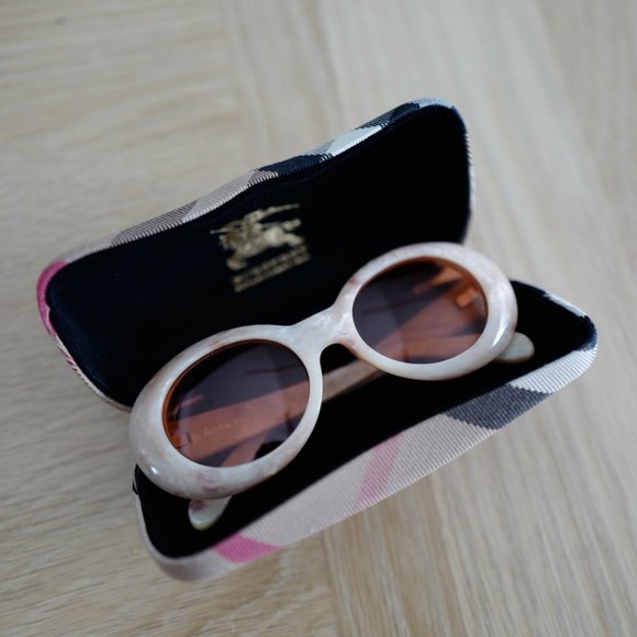 Pink/Brown ACNE STUDIOS ‘Mustang’ Sunglasses, Brown marbled patterned acetate ov